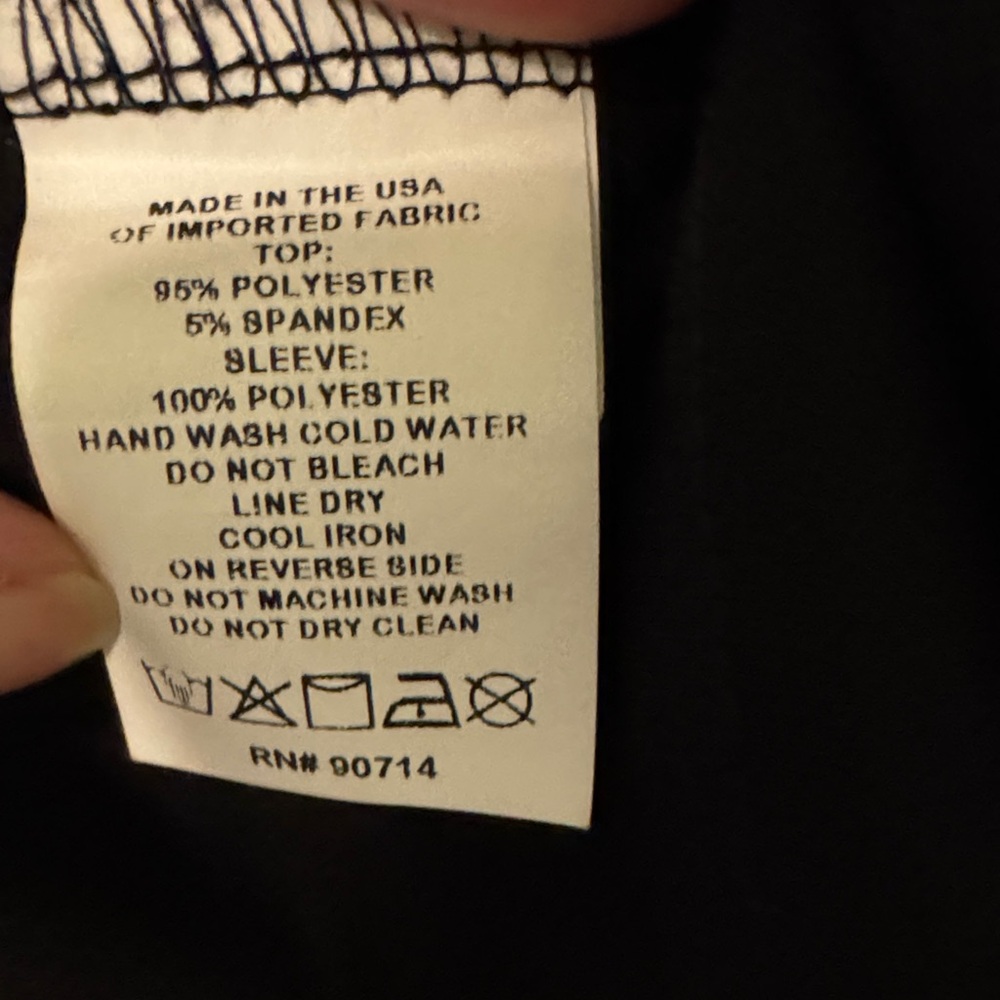 CeCe Black Blouse with Sheer Sleeves - Picture 3 of 5